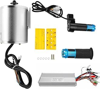 24V 36V 48V Electric Bicycle Conversion Kit E-Bike Wheel Motor Kit with Chain Freewheel Motor Controller Accelerator Handle Electric Bike Motor Controller Kit for Regular Bicycles