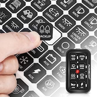 Vertical Switch Panel Sticker for 6/8 Gang Switch Panel Light Switch Labels Switch Decals for Auxbeam Switch Panel BA80 GA80 BB80 GB80 BC60 GC60 RA80 RB80 RA60 AR-800 AR-820 AC800 RC800