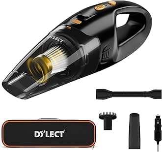 Dylect Car Vacuum Cleaner: 100W & 4500Pa Strong Suction, Washable Hepa Steel Filter, Copper Motor, Compact Lightweight for Dry Use, 14.7Ft Long Cable, 0.5 L, 500 Ml, 1 Count