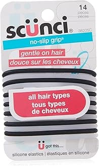 No-Slip Grip The Evolution Hair Ties, Black 14 ea