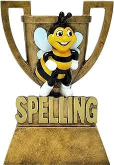 Decade Awards Spelling Bee Cup Trophy - 6 Inch Tall | Linguistic Brilliance Award | Celebrate Academic Excellence with a Colorful Spelling-B - Engraved Plate on Request