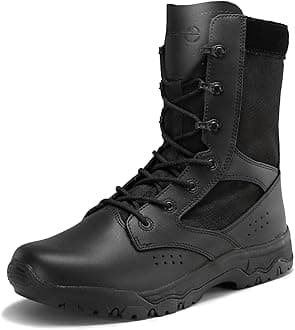 HANAGALMen's Military Boots Lightweight Army Combat Tactical Military Boots For Men Hunting Jungle Hiking Work Boots