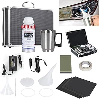 Headlight Repair Kit,Automobile Headlight Restoration Kits with 600ML Repair Liquid,Car Headlight Polish Repair Tool for Repair Headlight Yellowing, Haze, Scratches