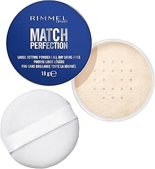 Rimmel Match Perfection Loose Setting Powder, 001 Translucent, Lightweight & Breathable, Matte Finish, Vegan-Friendly Makeup, 18g