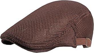 Men Breathable Mesh Summer Hat Newsboy Beret Flat Cap