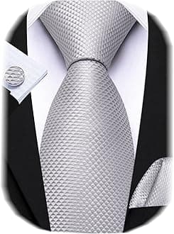 Classic Mens Ties Silk Necktie Pocket Square Cufflinks Set Woven Designer Wedding Business