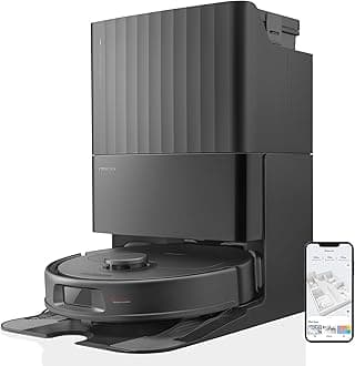 roborockQrevo S Robot Vacuum Cleaner, 7000Pa Suction, LiDAR & Reactive Tech Obstacle Avoidance, Multifunctional Dock, Auto Mop Washing&Drying, Self-Emptying&Refilling, 10mm Mop Lifting (Black)