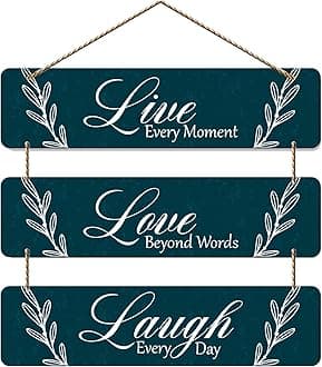 Artvibes Live Love Laugh Printed Wooden Wall Hanging | Quotes Decor Item | Wall Accent | Office Wall Decoration Items | Inspirational Quotes Wall Art | Mdf Wall Decoration | Gift Items (WH_5306N)