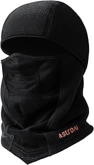 AstroAI Balaclava Ski Mask Winter Fleece Thermal Face Mask Cover for Men Women Warmer Windproof Breathable, Cold Weather Gear for Skiing, Outdoor Work, Motorcycling, Snowboarding, Black-M, 21.5-23"
