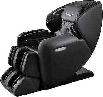 ROTAI Massage Chair with Heat Neck Shoulder Back Massage Recliner,Full Body Massage Chair with Foot Rollers Zero Gravity Home Office Armchair (Black)