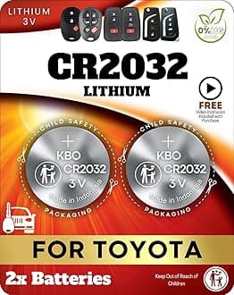 - Toyota Key Fob Battery Replacement Kit - CR2032 3V Lithium Batteries (2-Pack) - OEM-Quality for RAV4, Highlander, Camry, Corolla, Prius & More - Easy Install