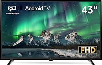 FPD43 Inch Smart TV Flat Screen Frame LED Television Full HD 1080p Google Cast Built in, Streaming Live Ultra Thin HDR10 Android TV, Bluetooth, Vesa, Hdmi, WiFi (Palette-Series 2025)