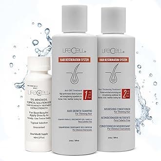 Hair Restoration System for Women 2% – Hair Growth Treatment with Minoxidil, Anti-DHT Shampoo & Conditioner – Thicker, Fuller Hair – Supports Scalp Health & Hair Regrowth – 16.8 Fl Oz