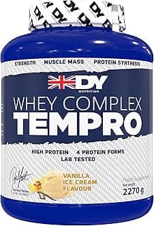 Whey Complex Tempro | x4 Protein Forms | Whey, Casein, Isolate & Egg Albumin, 23g Premium Protein Powder with Digestive Enzymes for Optimal Absorption, 2.27kg | Vanilla Ice Cream Flavour