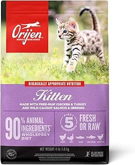ORIJEN Dry Kitten Food, Grain Free Food for Kittens, with WholePrey Ingredients, 4lb