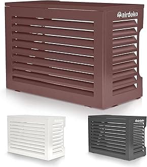 airdeko Mini Split Air Conditioner Covers for Outside Units - Anti-Theft Sturdy Aluminum AC Cover for Mini Split System Outdoor Condenser - Fits 6000BTU to 15000BTU - Bronze