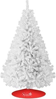 Christmas Tree 7FT/8FT Artificial Tree, Foldable Metal Stand for Holiday Christmas Decoration (White, 8FT)