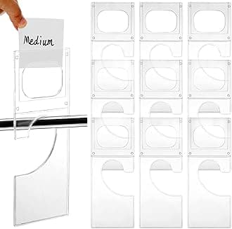 Kathfly Plastic Closet Dividers (10 Pack), Transparent, Rectangle, Organize Clothes