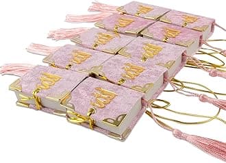 Set of 10 Quran Book for Muslim Favors Quran Book Arabic Hajj Favors Car Hanging Quran Islamic Gift (Pink)