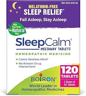 Boiron SleepCalm Sleep Aid for Deep, Relaxing, Restful Nighttime Sleep - Melatonin-Free and Non Habit-Forming - 60 Count (Pack of 2)