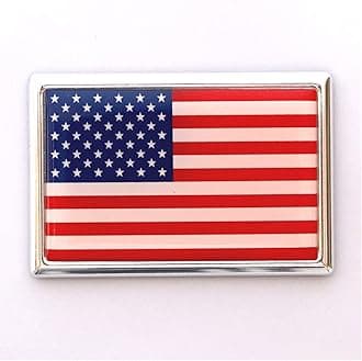 S2S Plastic ABS 3D USA Flag Badge Logo Car Bike Sticker, 5 x 8 cm, Chrome