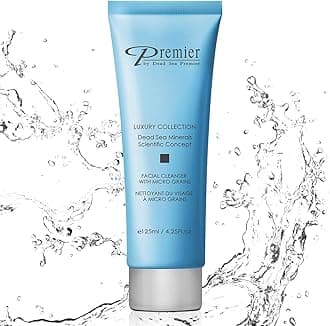 Premier Dead Sea Facial Cleanser with Micro Grains, Luxury collection foaming face wash, daily use skin care, nondrying, Skin Care with aloe vera, witch hazel, Dermatologist Tested 4.4fl oz