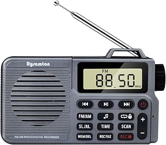 Portable AM/FM Radio, Small Pocket Radio with Bass Speaker, Support Micro SD Card and Record, Long Battery Life, Alarm and Sleep Function