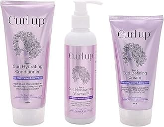 Curl Up Curl Care Bundle with Curly Hair Shampoo, Conditioner and Leave in Curl Defining Cream - For Dry Frizzy, Wavy & Curly Hair - Sulphate Paraben And Silicone Free (Combo of 3)