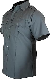 First Class 100% Polyester Short Sleeve Men's Uniform Shirt (Black)