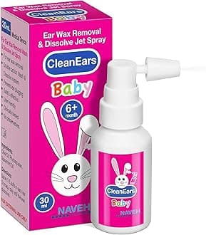 NAVEH PHARMA® CleanEars Baby | Fast-Acting Ear Wax Removal Spary | Breaks Down & Dissolves Earwax in Just 1 Treatment | Clinically Proven to Be 300% More Effective W/Mineral Oil | Gentle&Safe | 30ML