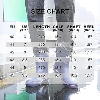 Rain Boots for Men, Waterproof Warm Rubber Boots Mens Garden Boots, Comfort Mid-Calf Lightweight Adjustable Raining Shoes, Elastic Chelsea Ankle Rain Boots Fishing Shoes for Yard Farm Outdoor Work