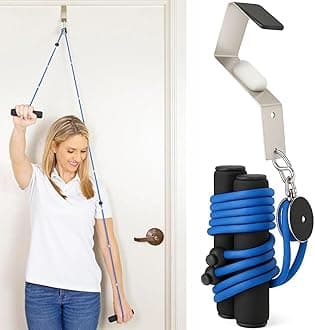 Vive Shoulder Pulley for Physical Therapy - Rotator Cuff Pain Pulley System - Over Door Rehab Exerciser - with Durable Metal Pulley & Comfortable Padded Handles