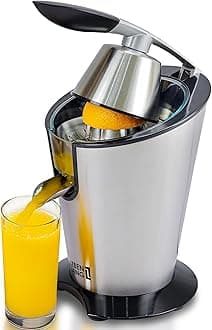 LEBENLANG Electric Citrus Juicer - 600W High Juice Yield Orange and Lemon Press With Stainless Steel Cone and Handle