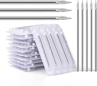 ATOMUS Body Piercing Needles, 14G 16G Stainless Steel Sterile Disposable Ear Nose Navel Nipple Lip Piercing Needles (100pcs 16G)