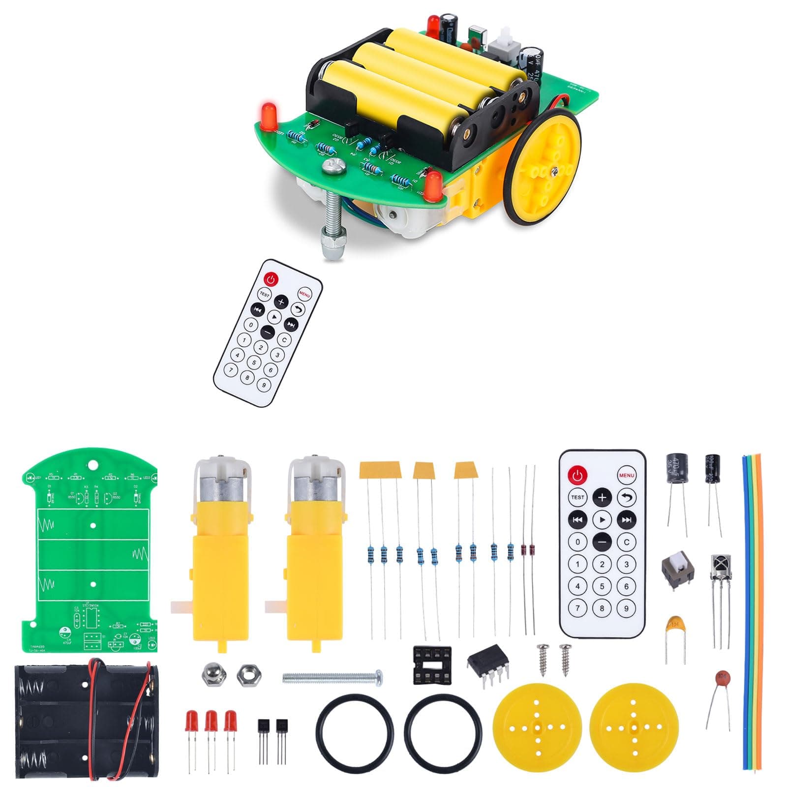 DIY Remote Control Car Kit, Beginners Smart Robot Car Soldering Practice Kit Educational Solder Projects for Learning Electronics