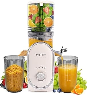 Cold Press Juicer Machines, 133MM Large Feed Chute(1.5L Capacity) for Whole Fruits & Vegetables, Slow Masticating Automatic with 300W, High Juice Yield Extractor, Easy to Clean, White