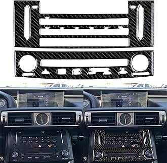 NVCNX Car Dashboard CD Panel Dash Cover Decal Compatible with Lexus ​IS250 2014 2015 / IS200t 2016 2017 / IS300 2016-2020 / IS350 2014-2020 Carbon Fiber Interior Trim Accessories Black - B