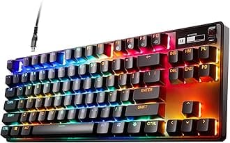 SteelSeries Apex Pro TKL - HyperMagnetic Gaming Keyboard - Adjustable Actuation - Esports Tenkeyless - OLED Screen - PBT Keycaps - USB-C - 2023 Edition - American QWERTY Layout - TKL