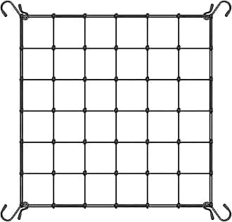 Garden Netting 90 x 90 cm Elastic Trellis Net with 4 Hooks Trellis Net for Climbing Plants Vegetables Fruits and Flowers