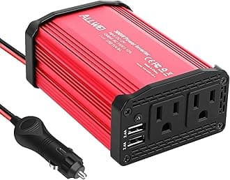 ALLWEI 300W Car Power Inverter DC 12V to 110V AC Power inverters for Vehicles Converter with 4.8A Dual USB AC Car Charger Adapter (Red), SGR-NX3011SK-6