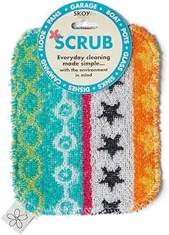 Scrub, 1-Piece Reusable, Non-Scratching Dish Scrubber for Kitchen and Household Cleaning, Planet-Friendly, Dishwasher Safe Soft Scrub, Assorted Colors and Designs