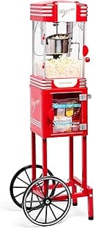 Nostalgia Retro 2.5-Ounce, 10-Cup Popcorn Cart, Retro Red