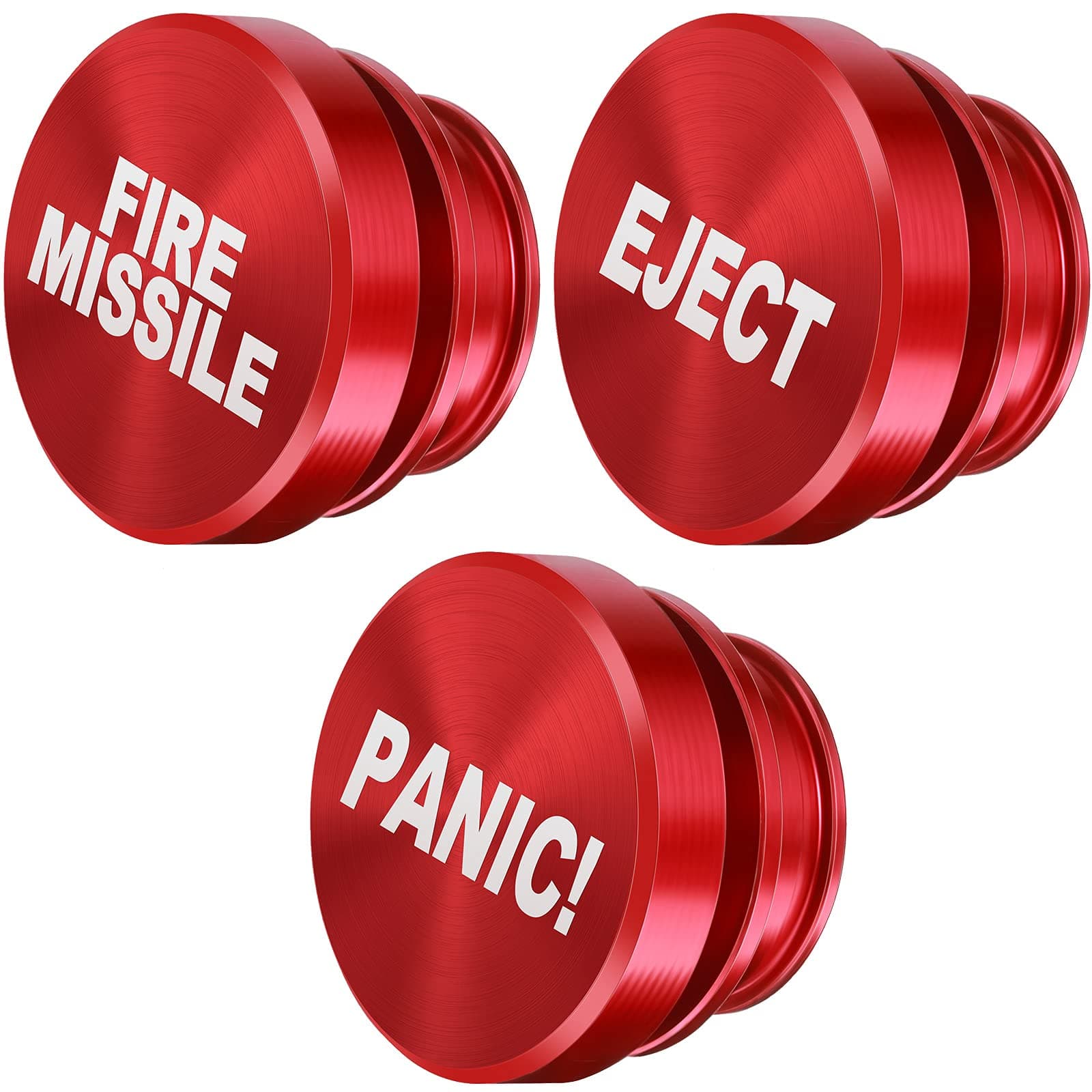 Frienda 3 Pieces Aluminum Dustproof Plug Billet Button Plugs 12-Volt Replacement Accessories Anodized Aluminum Car Decoration Compatible with Most Vehicles Auto Car (Red)