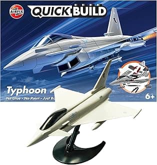 J6002 Quickbuild Model Airplane Kits for Adults & Kids - Eurofighter Typhoon - Fighter Jet Plastic Model Kits, Block Building Sets, Snap Together Aircraft Models, Engineering Toys for Gifts