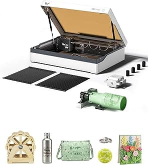 WECREATVista 10W Laser Engraving Machine with 9" Rotation 1, Smart HD Camera, Compact Diode Desktop Laser Engraver for Beginners, DIY, Wood, Leather, Glass,