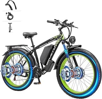Electric Bike 3000W Peak Dual Motor Ebike,UL Certified,48V 23AH Removable Battery 60Miles,35MPH,26" Fat Tire Ebike with Phone Mount & USB Port,Hydraulic Suspension,LCD,Aluminum Frame