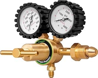 VIVOSUNNitrogen Regulator with CGA580 Inlet and 7/16'' UNF Outlet Connection, Heavy-Duty Handle Helium Regulator with Double Pressure Gauge