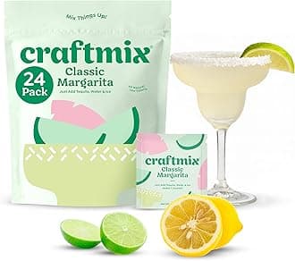 Classic Margarita Cocktail & Mocktail Drink Mixer, Skinny Mixes - Water Flavoring Packets - Made With Real Fruit - Vegan, Low-Carb, Low-Sugar, Non-GMO, Dairy Free, Gluten Free, 24 Pack