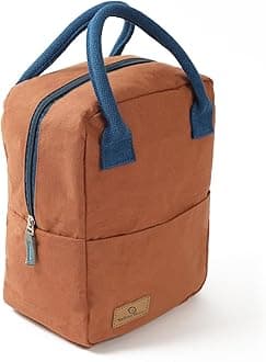 Yellow Weaves 100% Cotton Canvas Bag Reusable and Washable, Eco-Friendly Lunch Bag, Leakproof Keeps Hot & Cold, Lunch Bag for Men Women Kids Office Picnic School, (Big Size - Brown)