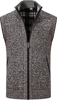 DGHM-JLMY Men's Soft Cozy Softshell Vest Full Zip Slim Fit Warm Waistcoat Hiking Outdoor Golf Sleeveless Jacket